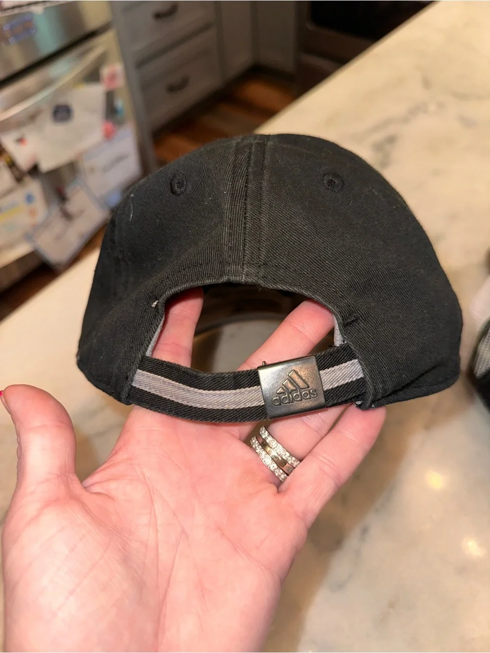 Adidas Unisex Black Cap with White‎ Embroidered Logo